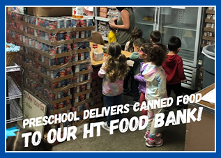 Preschool delivers food to a food bank