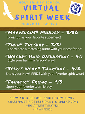 Virtual Spirit Week flyer