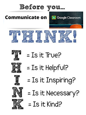 View the Nettiquette Before you communicate on google classroom flyer